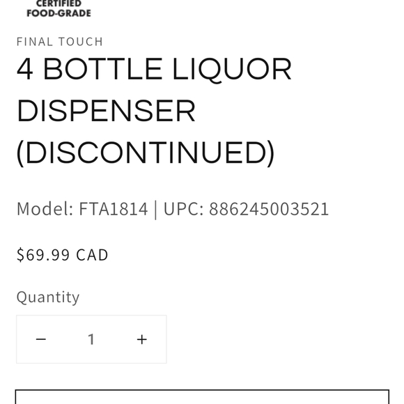 Final Touch - 4 Bottle Liquor Dispenser, new in box - Picture 9 of 13